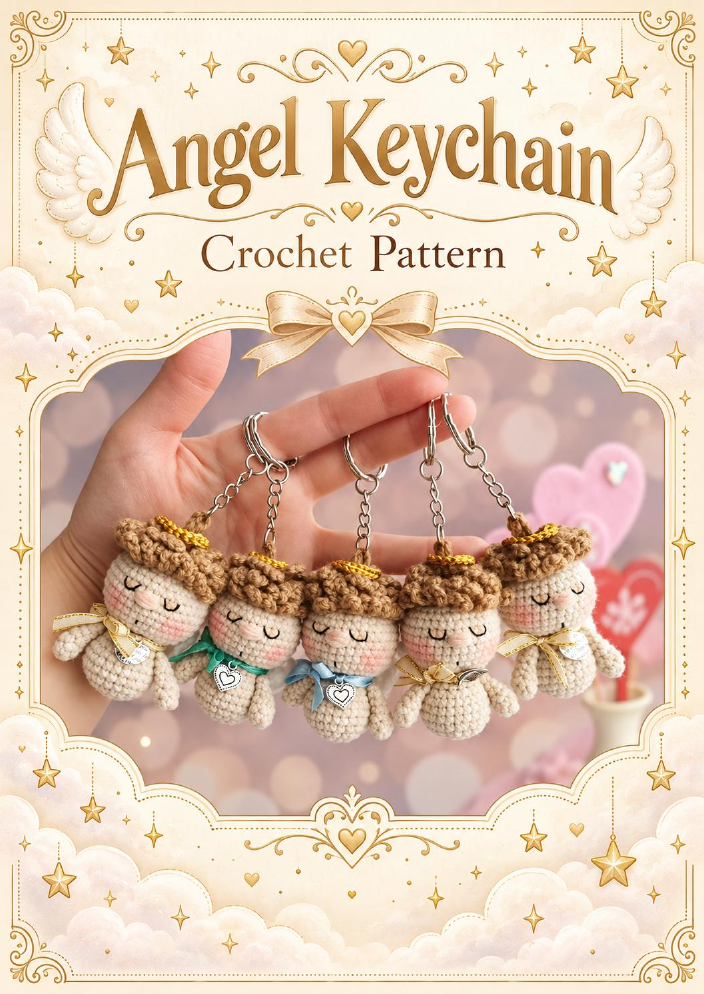 Angel keychain crochet pattern - handmade angel keychain collection