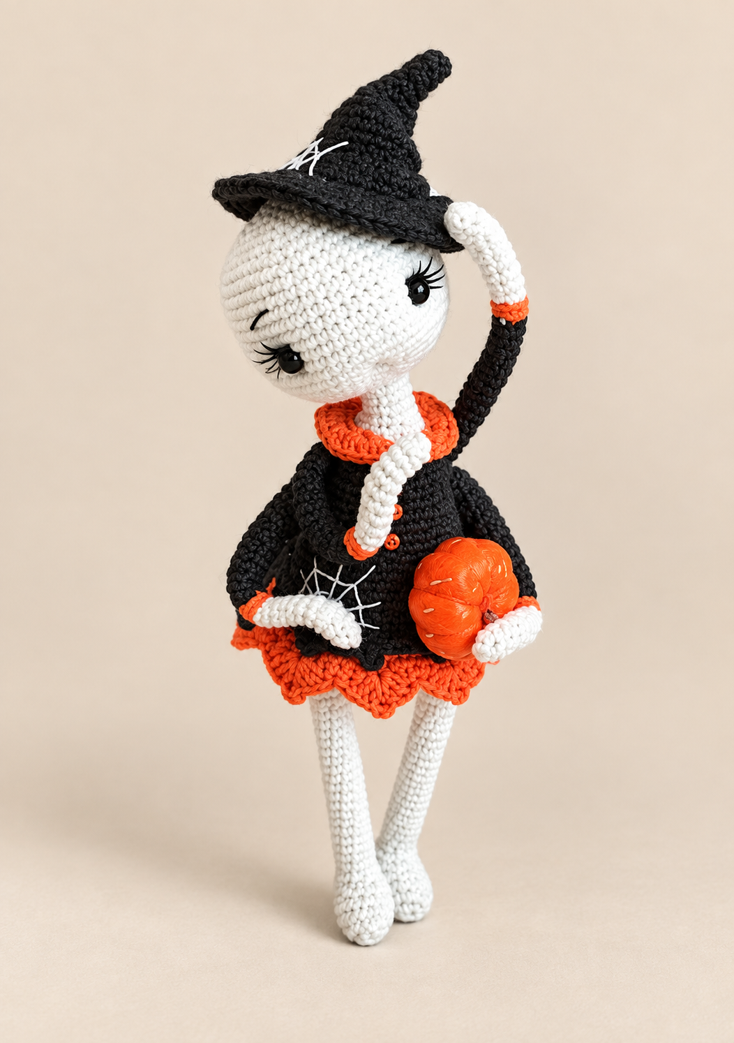 Chloe the Spider Girl crochet pattern - three-quarter view