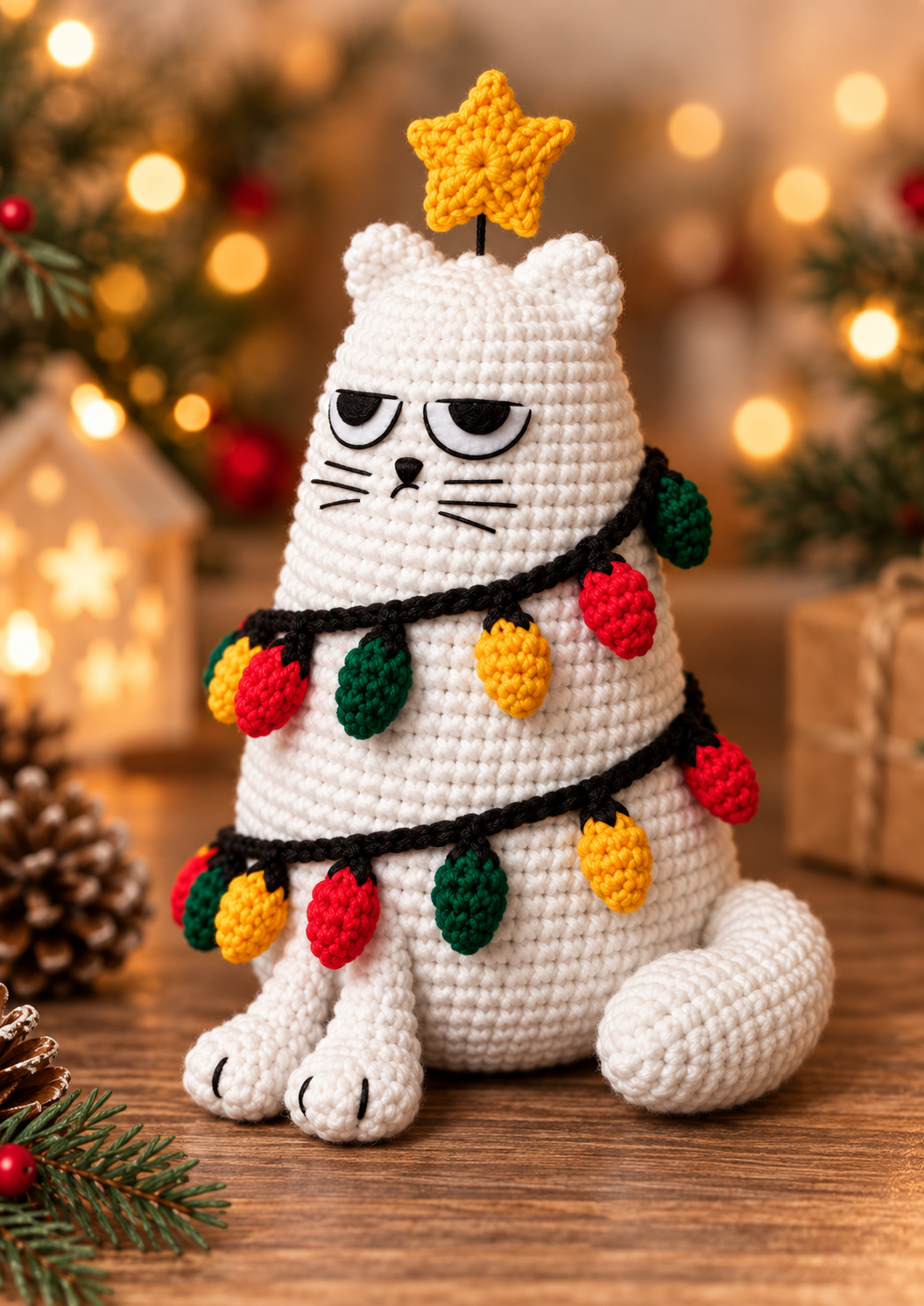 Christmas Cat crochet pattern — right view