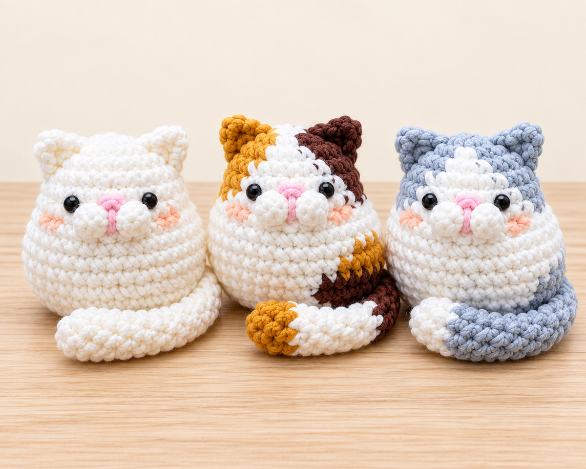 Cute Kitties crochet pattern - clean catalog view