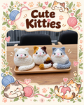 Cute Kitties crochet pattern - three amigurumi cat designs