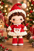 Santa Doll crochet pattern - front view