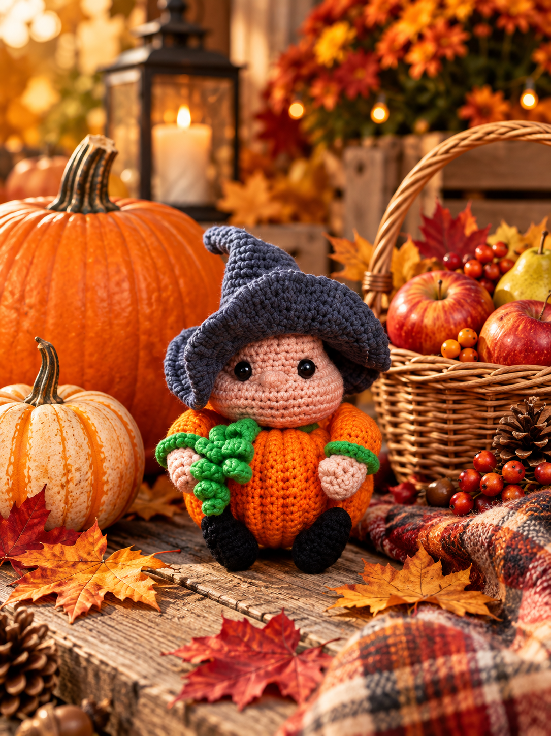 Senor Squish crochet pattern - fall seasonal display